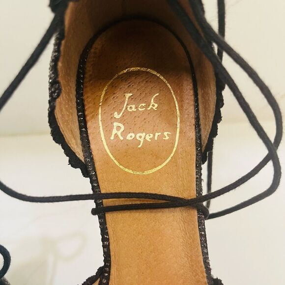 Jack Rogers Black Flats with Elegant Ankle Wrap - Picture 8 of 12